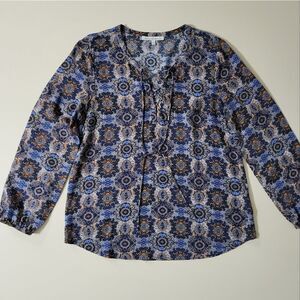 Daniel Rainn Women's Mosaic Print Peasant Blouse